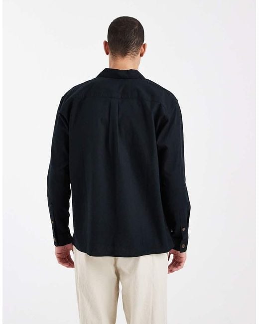 Jack & Jones Blue Linen Mix Overshirt for men