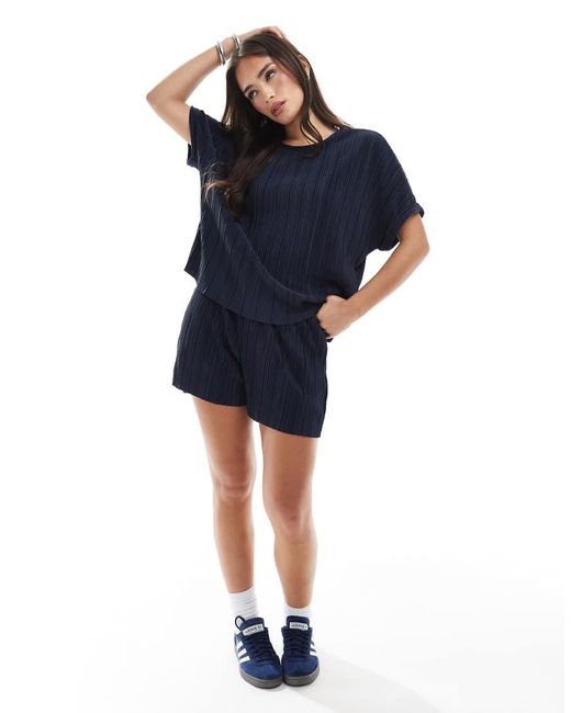 Camiseta Plisada De (Parte De Un Conjunto) Vero Moda de color Blue