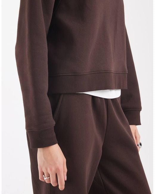 ASOS Brown Regular Raglan Brushback Sweat
