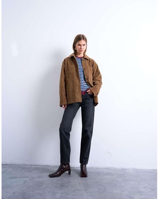 TOPSHOP Blue Runway Mid Rise Straight Jeans