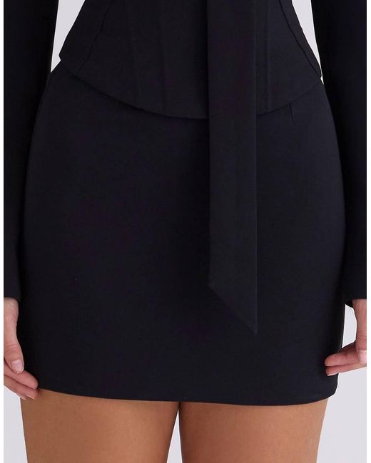 House Of Cb Black Roda Crepe Sculpting Mini Skirt