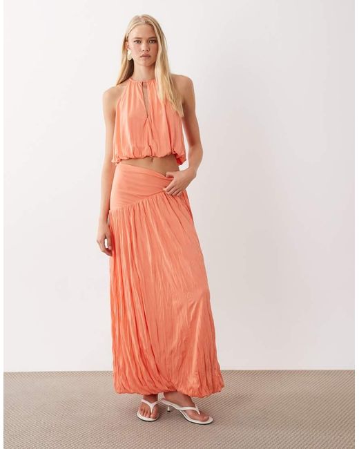 ASOS Pink Co-ord Halter Bubble Hem Top