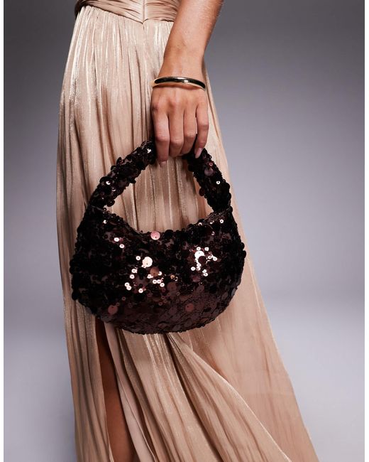 True Decadence Brown Sequin Shoulder Bag