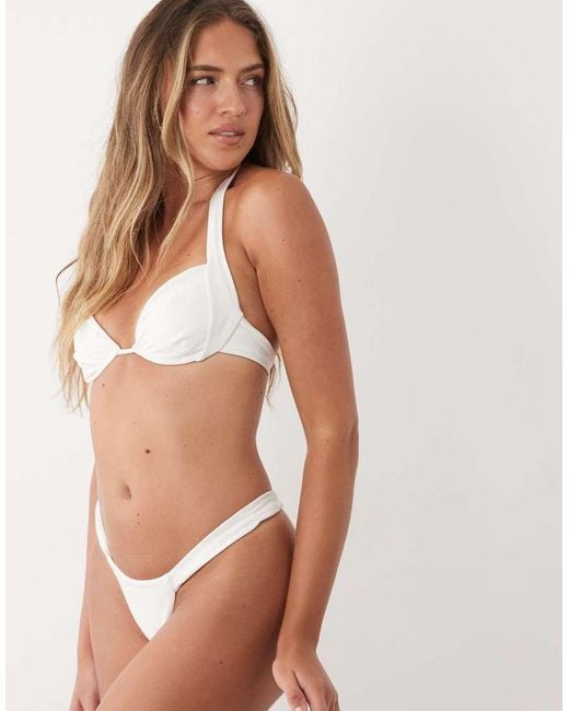 Oh Polly White Underwire Halter Neck Bikini Top Co-Ord