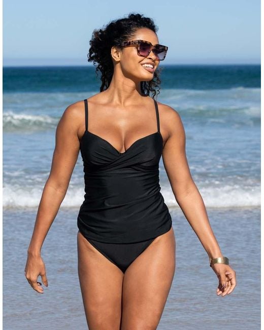 Pour Moi Blue Free Spirit Underwired Lightly Padded Tankini Top