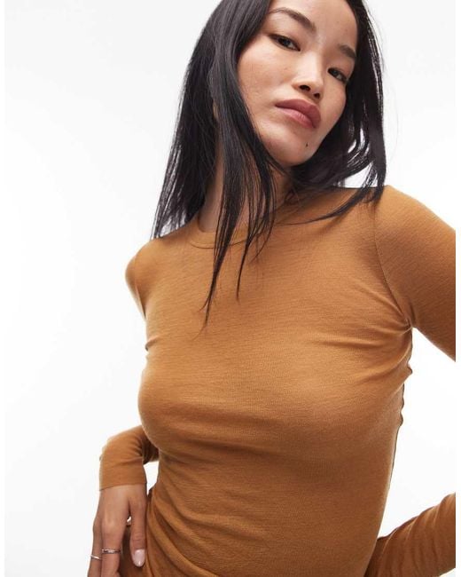 ARKET Black Merino Wool Knitted Semi Sheer Long Sleeve Top