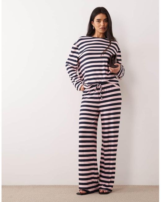Kaiia Blue Super Soft Jersey Crew Neck Oversized Long Sleeve Top Co-ord