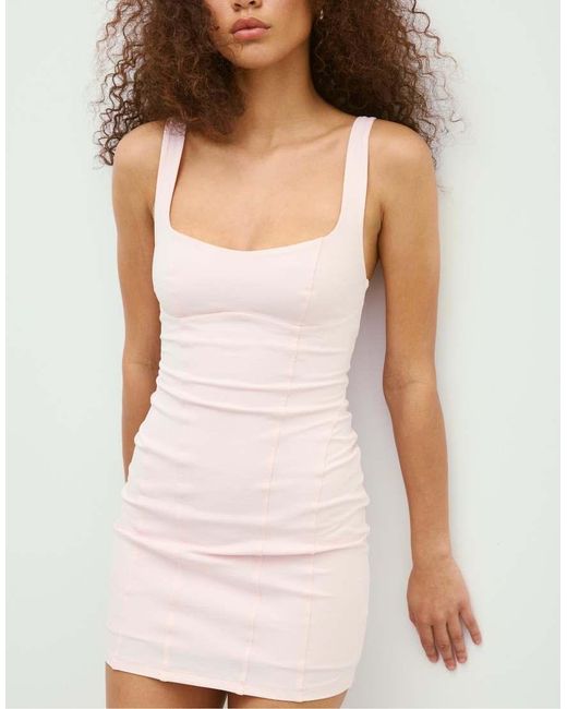 Stradivarius White Short Bodice Dress
