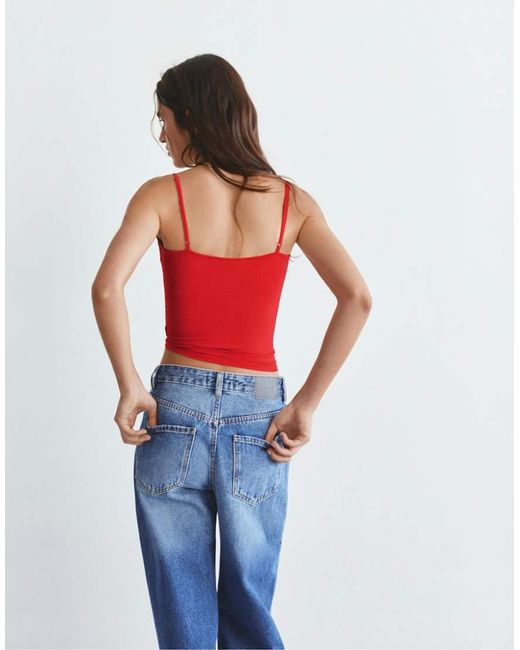 Pull&Bear Red Adjustable Thin Strap Top