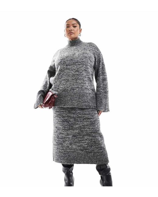 Gonna Midi Monocromatica Mélange di Vero Moda in Gray
