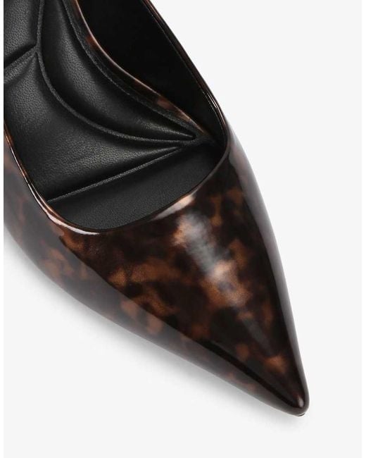 Carvela Kurt Geiger Multicolor Spirit Leopard-Print Faux Patent-Leather Slingback Courts