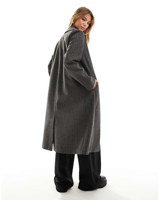 New Look Black Formal Pinstripe Coat