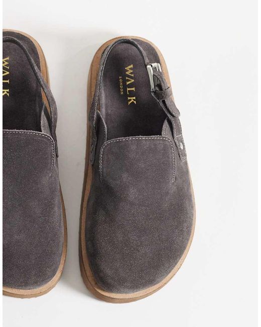 Walk London Brown Barca Clog Mule