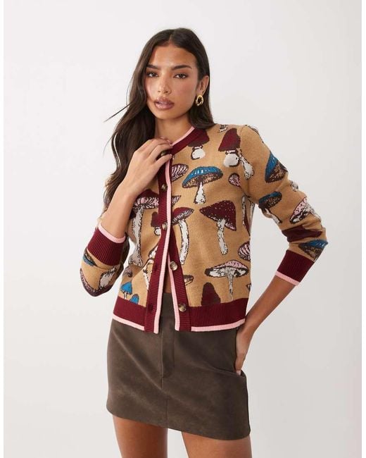 Never Fully Dressed Multicolor Knitted Crew Neck Cardigan