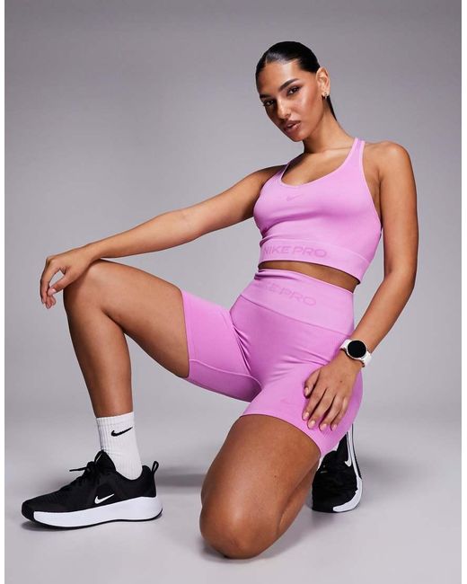 Nike Pink Nike Pro Seamless 5inch legging Shorts