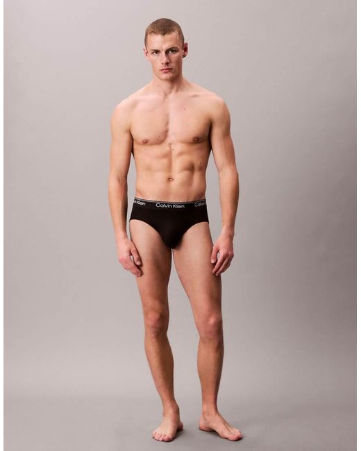 Calvin Klein Blue Micro Stretch 3 Pack Hip Briefs for men