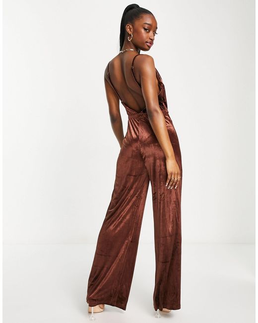 Skylar Rose Satin Cami Strap Jumpsuit 