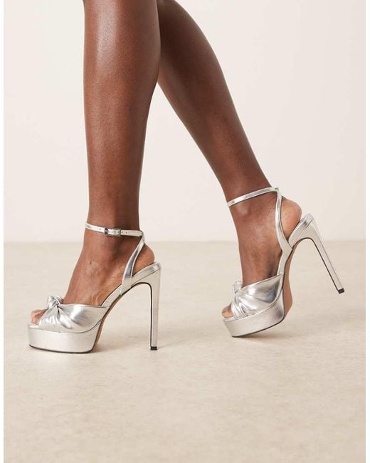 ASOS Natural Nova Knot Platform High Heel Sandals