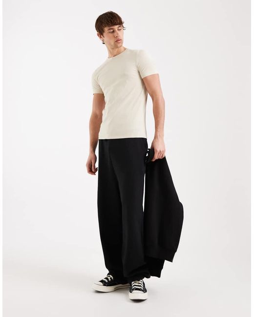 ASOS Natural Essentials Muscle Fit T-Shirt for men