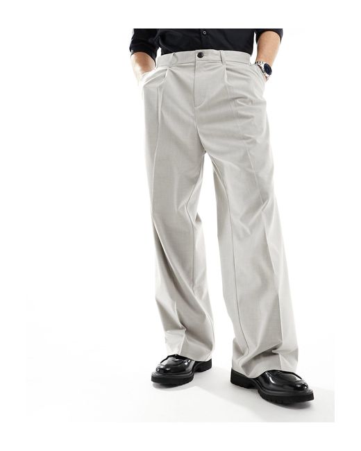 Weekday Gray Uno Loose Fit Tailored Pants for men