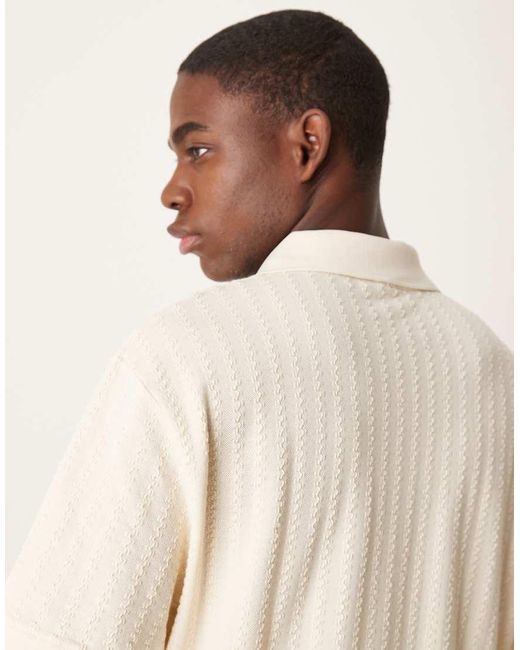 Polo De Corte Cuadrado Holgado De Tejido Grueso Texturizado De 220 G/M² De ASOS de hombre de color Natural