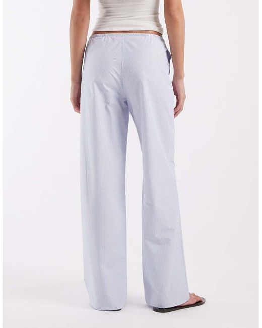 ASOS Blue Wide Leg Pull On Trouser