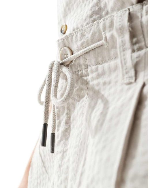 Only & Sons Gray Seersucker Shorts Co-ord for men