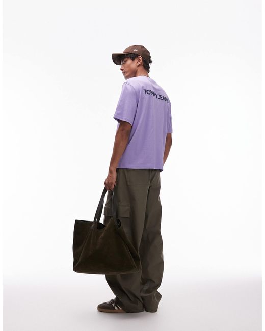 Tommy Hilfiger Purple Oversized Logo Back Print T-shirt for men
