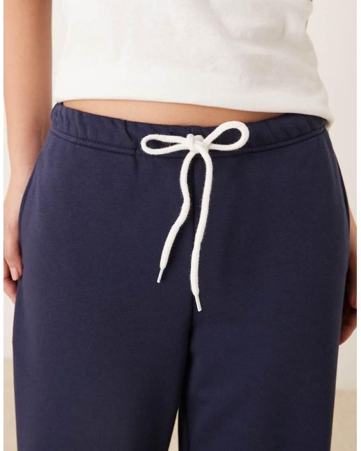 Gina Tricot Blue Low Waist Drawstring Sweatpants