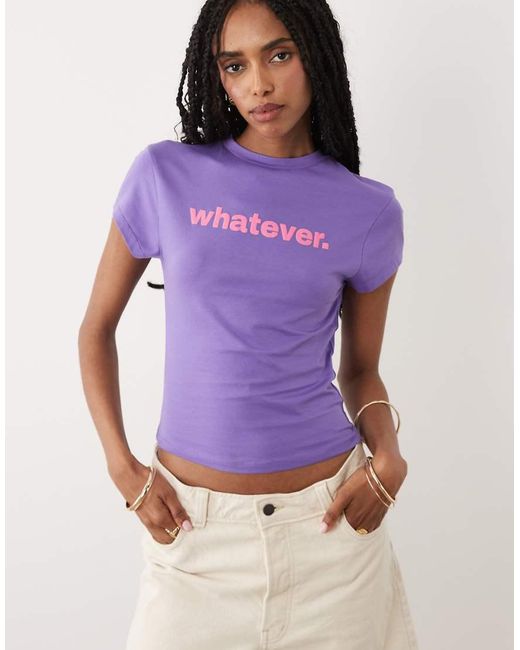 ASOS Purple Baby Tee With Whatever Puff Graphic