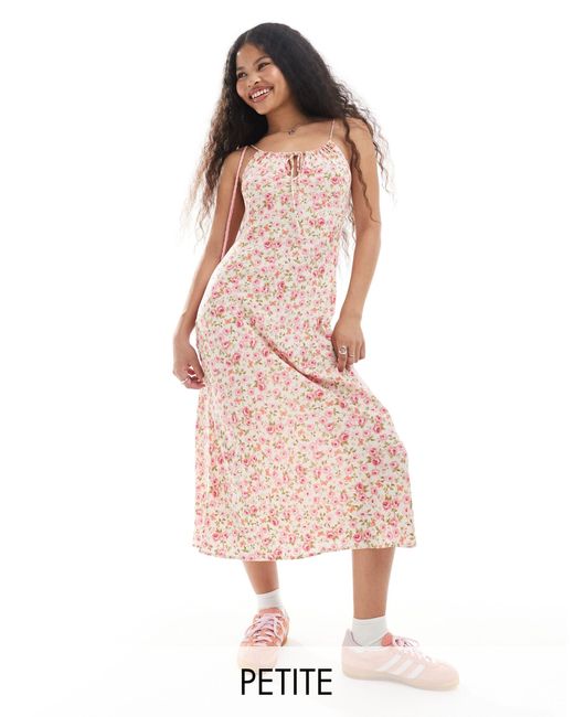 Miss Selfridge Pink Tie Front Bias Maxi Slip Dress