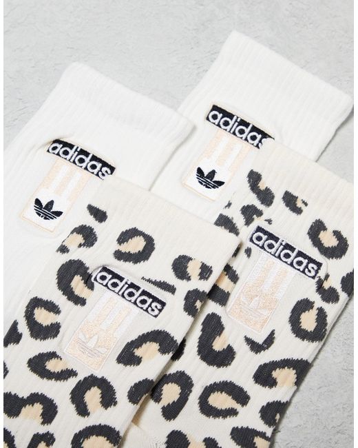 Adidas Originals White – leopard luxe – 2er-pack socken