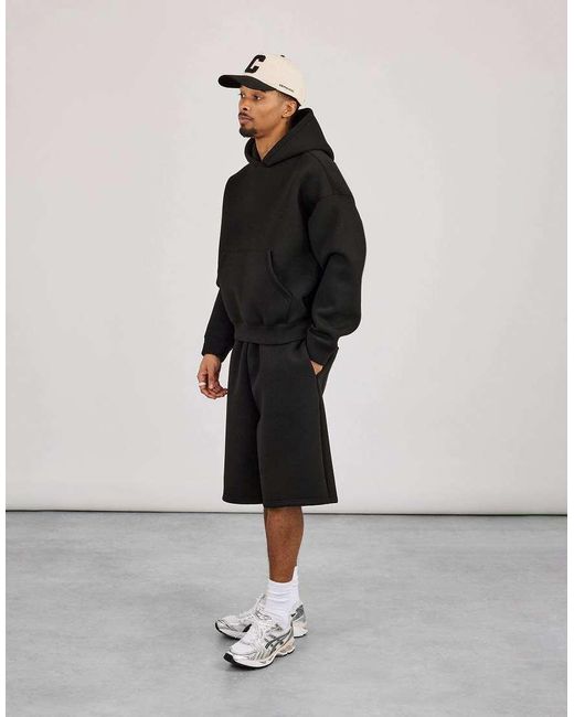 CERNUCCI Black Double Knit Jort for men