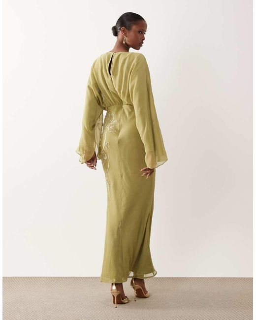 ASOS Metallic Embroidered Maxi Dress