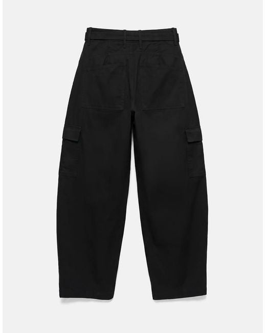 Pull&Bear Gray Belted Cargo Trousers