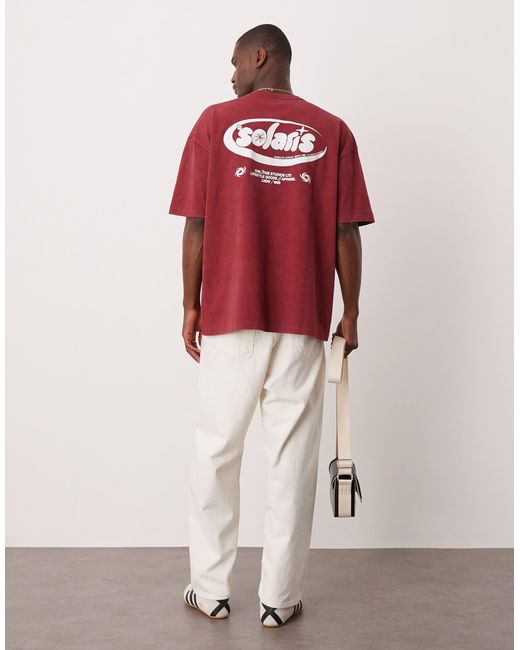 ASOS – oversize-t-shirt in Red für Herren