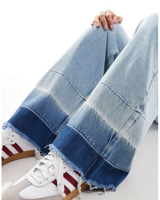 Stella - jean large coupe trapèze avec ourlet défait - clair délavé Lee Jeans en coloris Blue