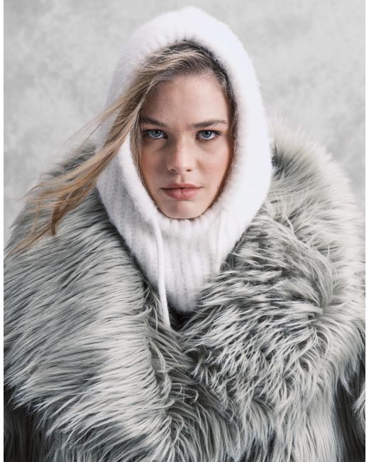 ASOS White Knitted Hood