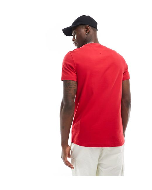 Camiseta roja con logo Tommy Hilfiger de hombre de color Red