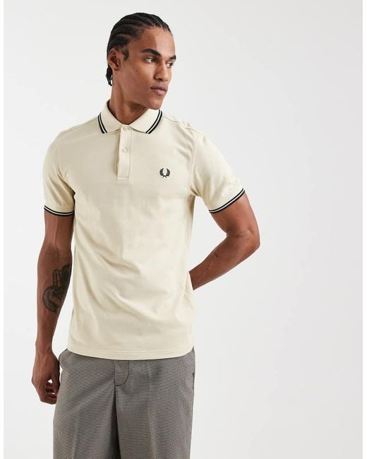 Fred Perry White Twin Tipped Polo Shirt for men