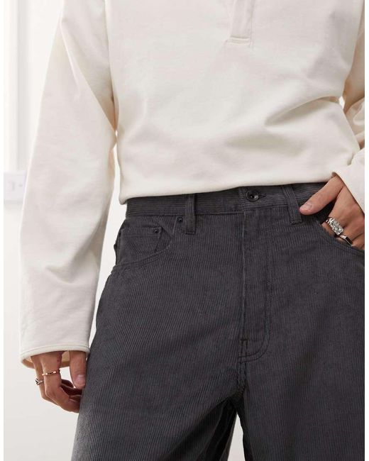 Vans White Check-5 Loose Fit Corduroy Chino Trousers for men