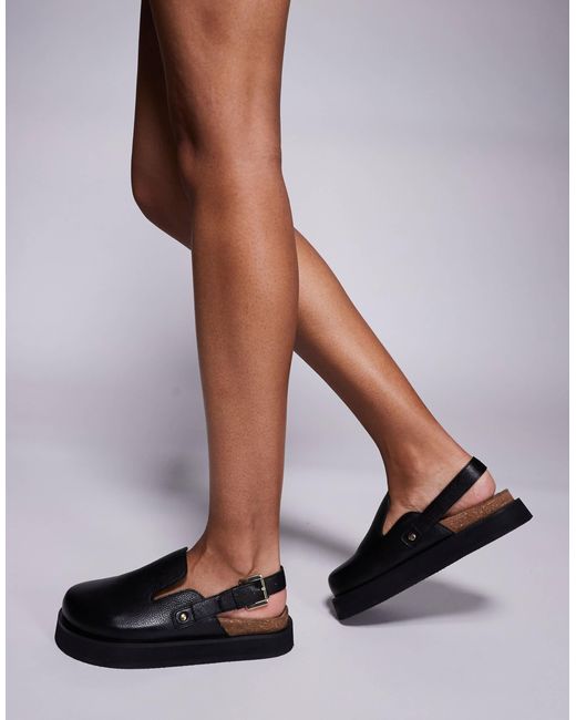 Walk London Black Barca Clog Mule