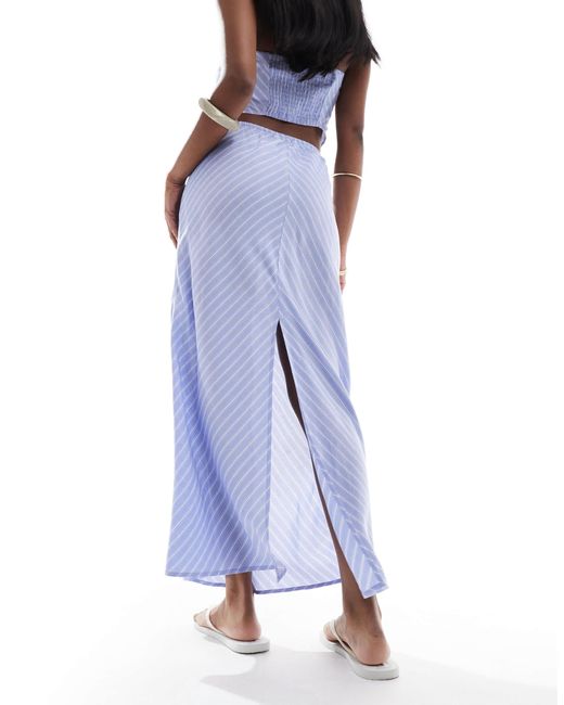 ONLY Blue High Waist Maxi Skirt Co-ord