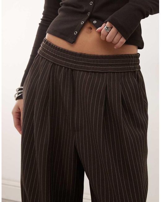 Collusion Natural Stripe Pull On Trousers