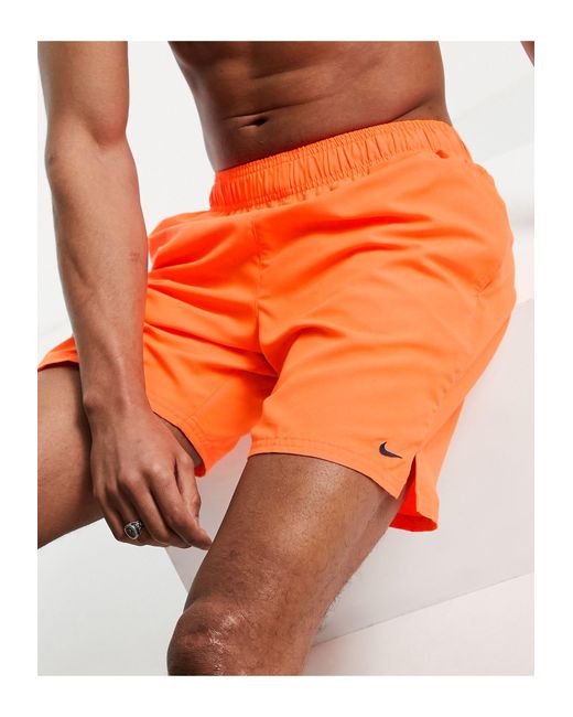 Nike Orange Essential 7-inch Volley Shorts for men