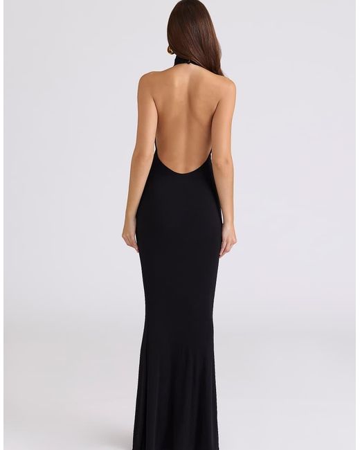 House Of Cb White Sadira Draped Jersey Open Back Maxi Dress