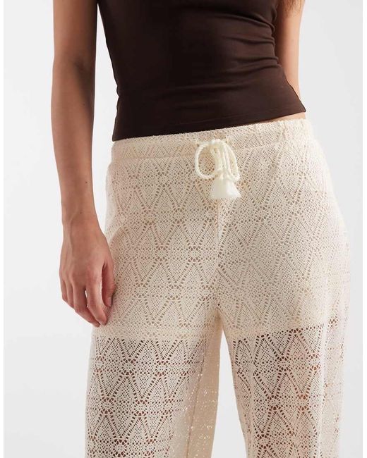 Vero Moda Natural Stretch Lace Wide Leg Pants