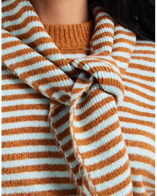 ASOS Brown – fein gestreifter strickpullover