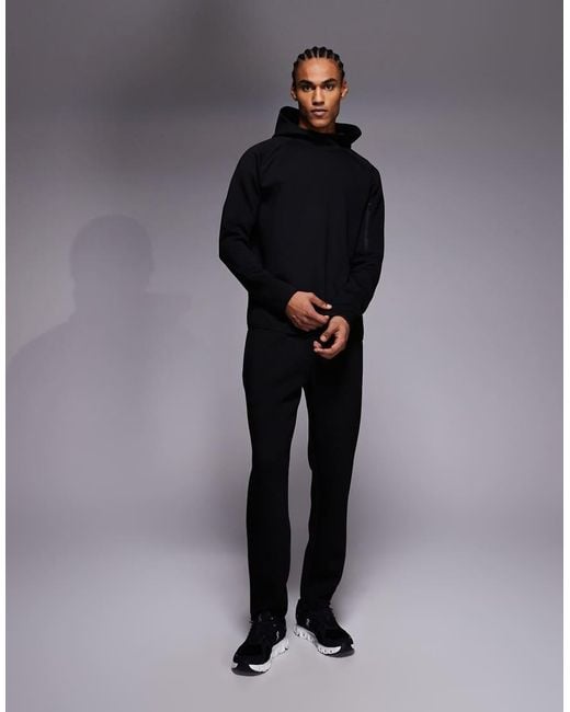 4505 Black Performanceoverhead Running Hoodie With Zip Pockets for men
