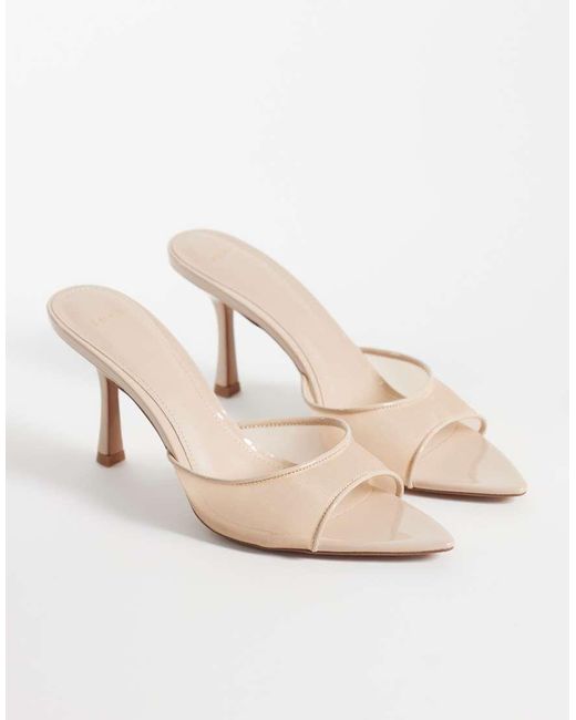 Mango Natural Heeled Mesh Sandal With